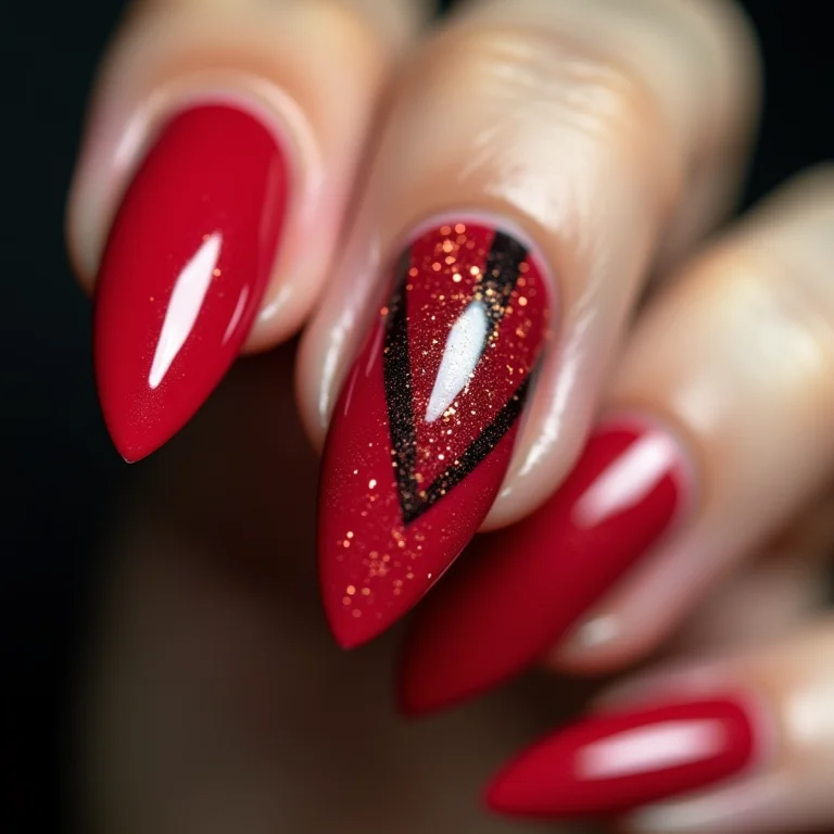 Unhas stiletto com design ousado