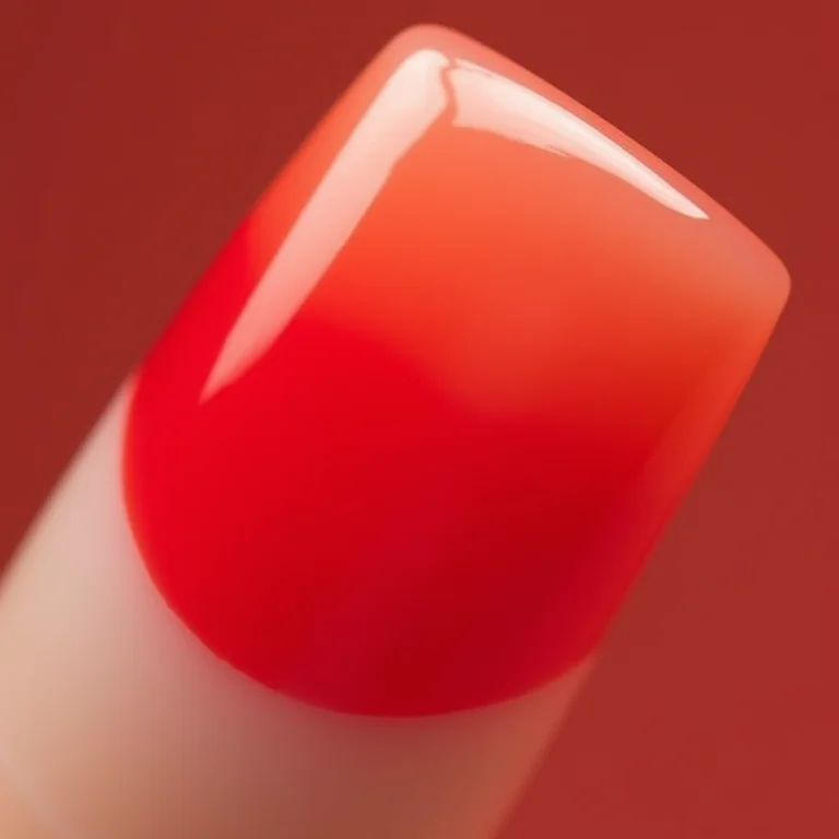 Unhas vermelhas com efeito degradê