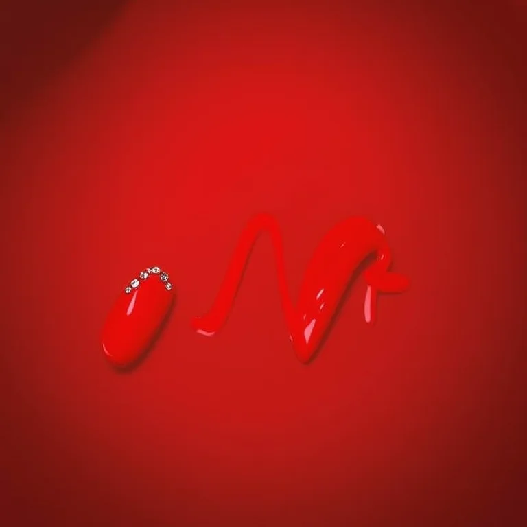 Unhas vermelhas com pedrarias luxuosas