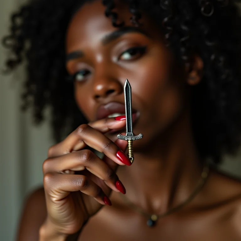 Unhas vermelhas e pretas inspiradas em Ogum