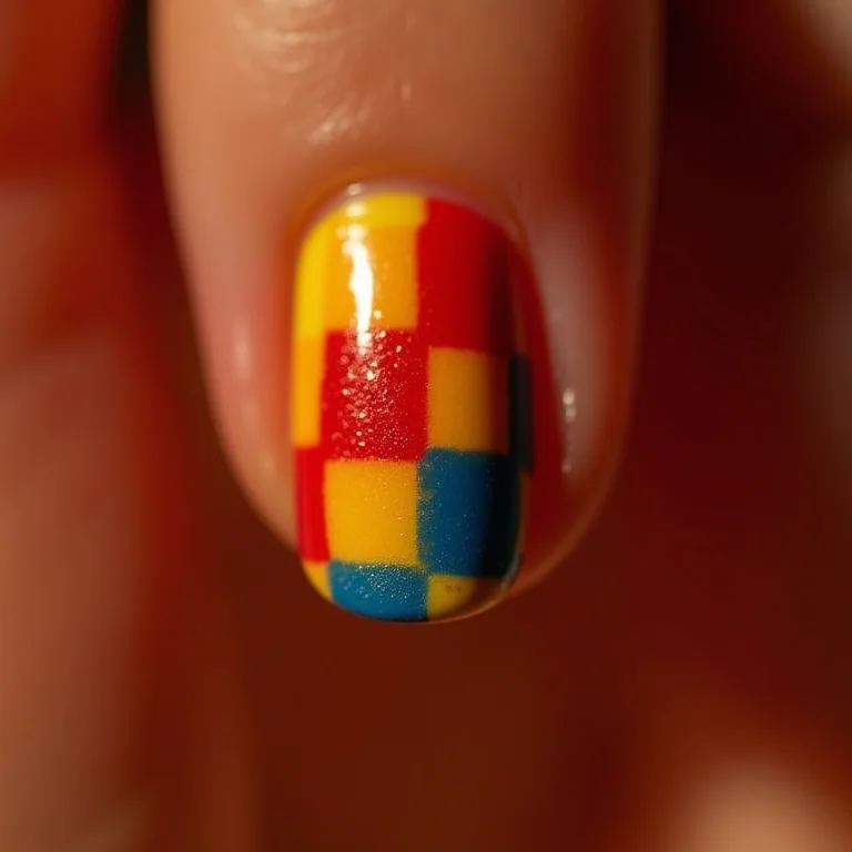 Unhas xadrez para Festa Junina: a estampa clássica que amamos