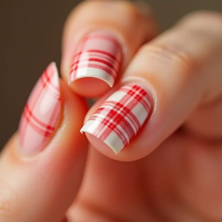 Unhas xadrez para festa junina