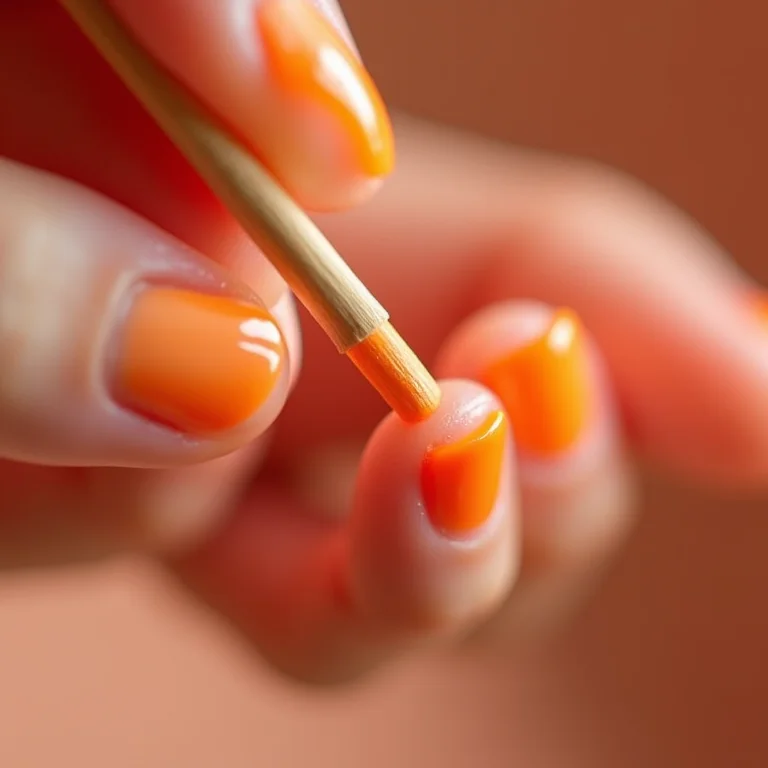 Uso de palito de laranjeira em unhas com fitas