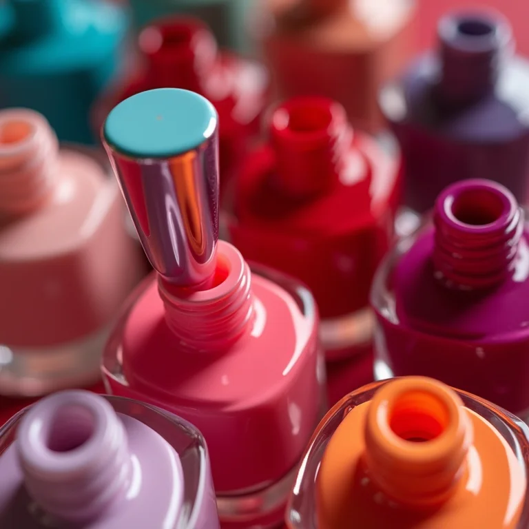 Variedade de esmaltes coloridos.