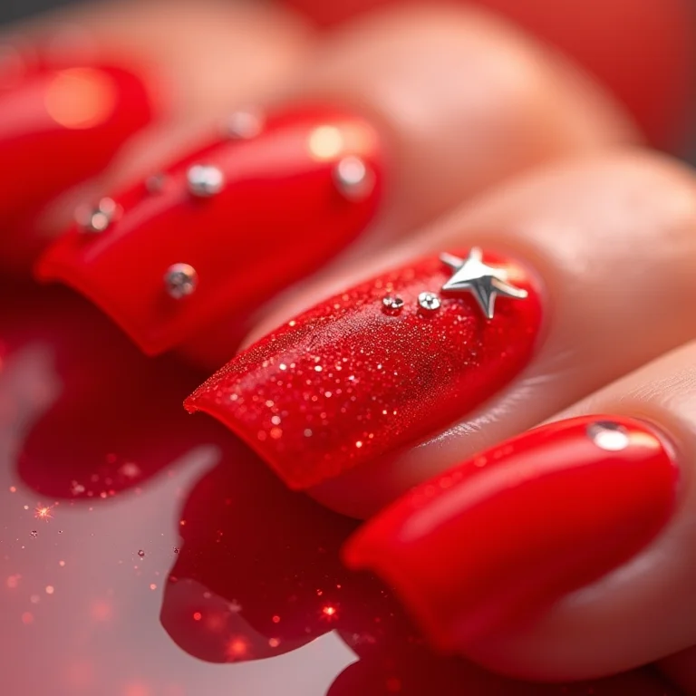 Versatilidade na decoração de unhas encapsuladas vermelhas