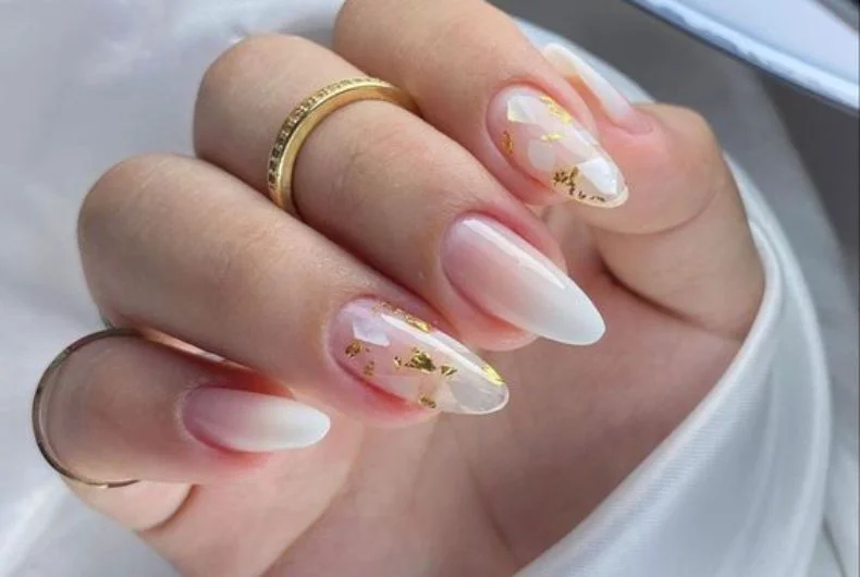 Esmaltação Branca com Folhas de Ouro - inspiração