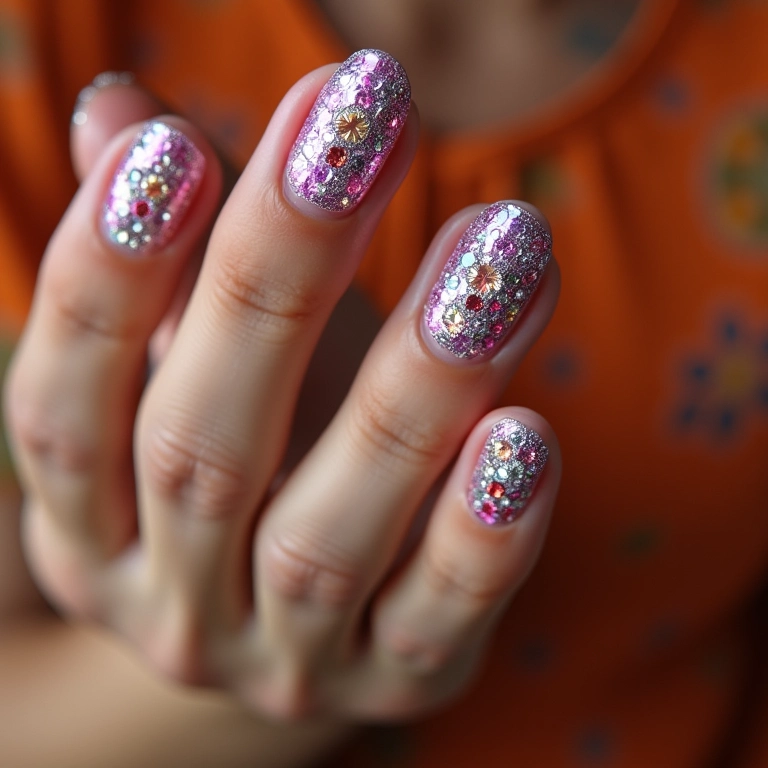 Unhas Decoradas com Pedrarias e Cristais: Brilho Extra - detalhe