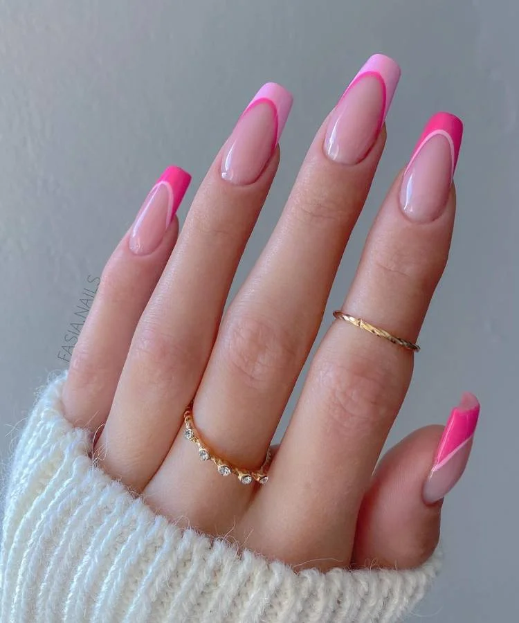 Francesinha Diagonal Rosa Neon com Contorno Preto: Modernidade e Atitude - ideia