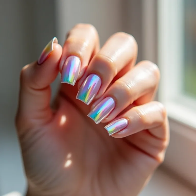 Filme Rainbow: Unhas de Gel com Efeito Holográfico - ideia