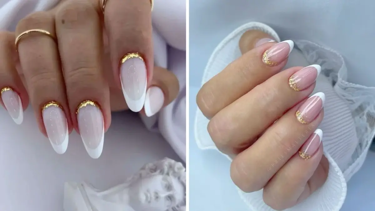 Francesinha Invertida com Glitter Dourado - ideia