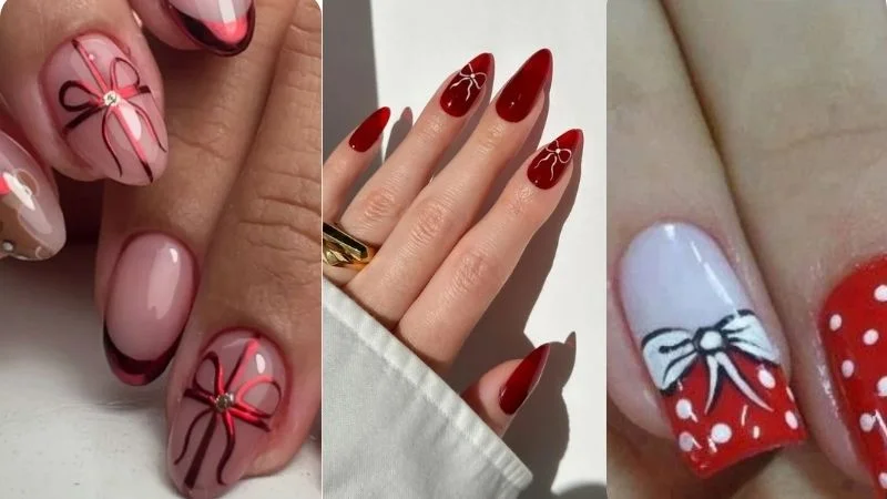 Laços e Charme Coquette: Unhas Românticas para Suspirar - ideia
