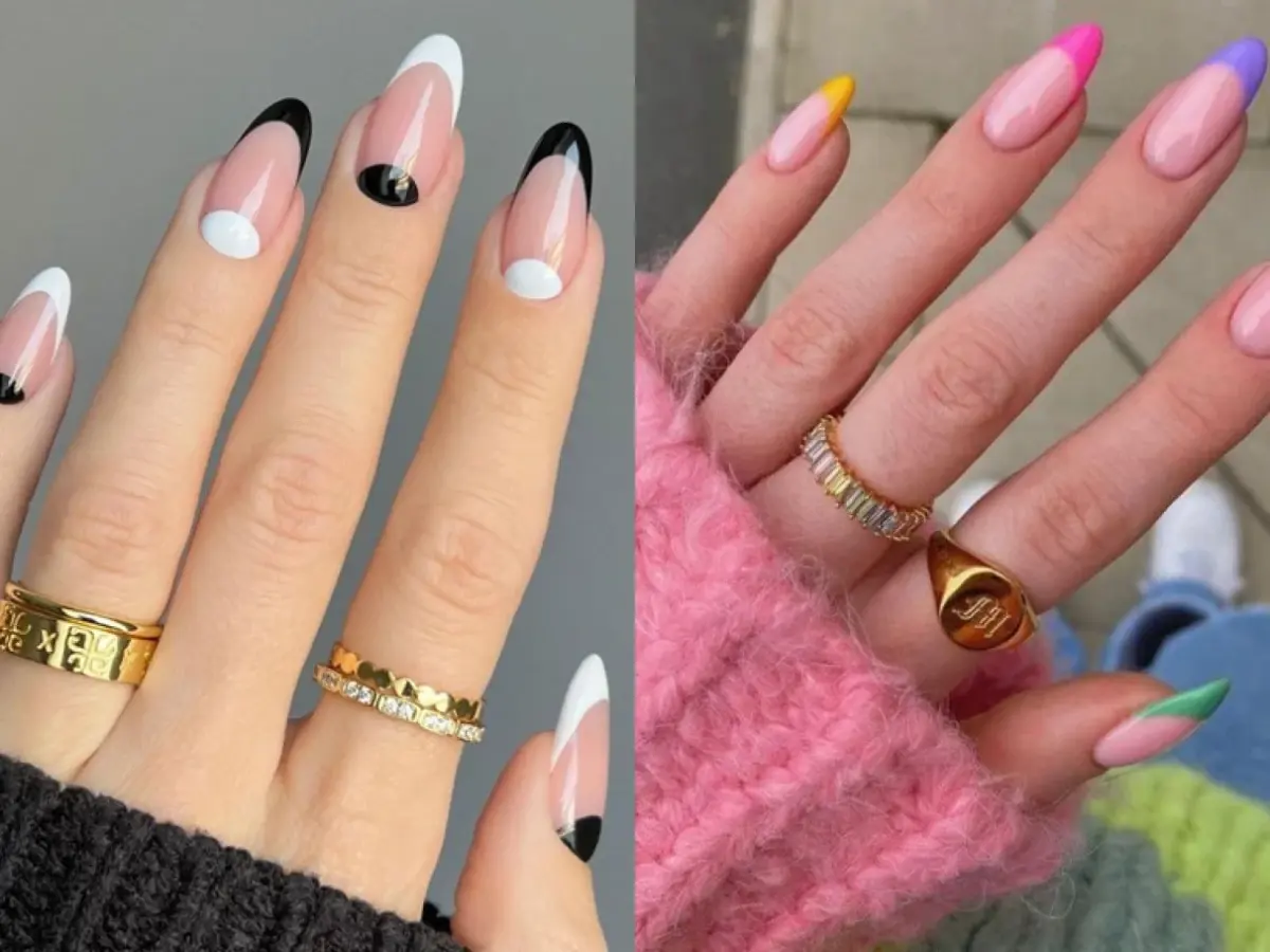 Unhas Decoradas com Francesinha Invertida - inspiração
