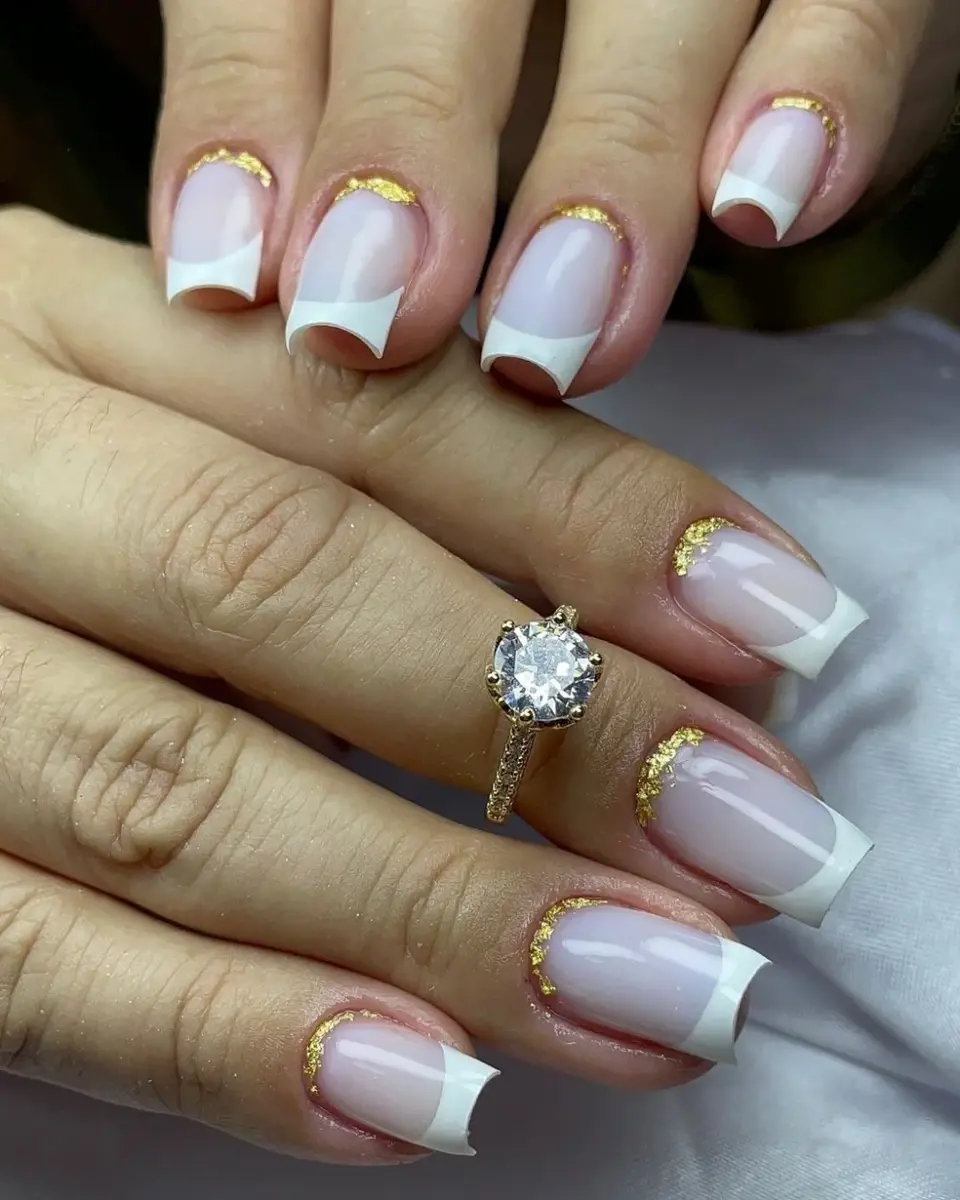 Esmaltação Branca com Folhas de Ouro - ideia