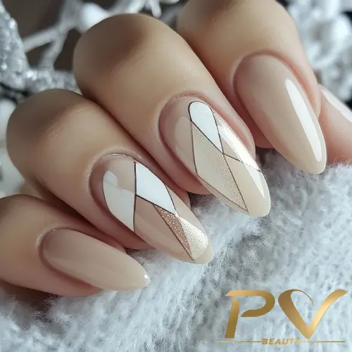 Nude Minimalista com Detalhes Geométricos - inspiração