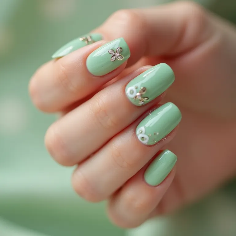 Floral Delicado em Tons de Verde: Romantismo e Sofisticação - detalhe