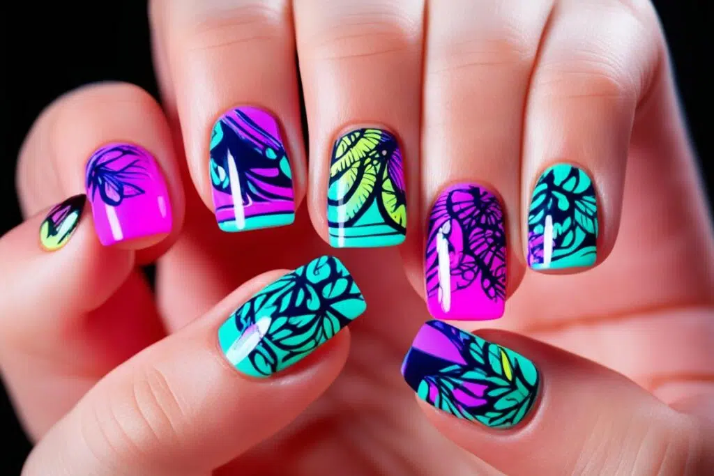 Unhas com Esmalte Neon: Cores Vibrantes para Destacar - ideia