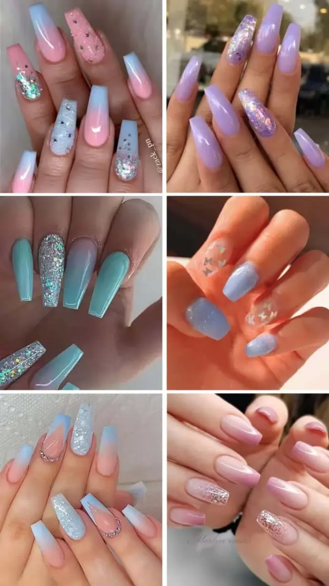 Unhas Ombré em Tons Pastel: A Suavidade que Encanta - detalhe