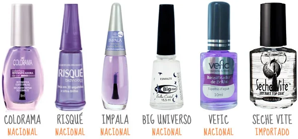 Com Top Coat de Brilho Espelhado - ideia
