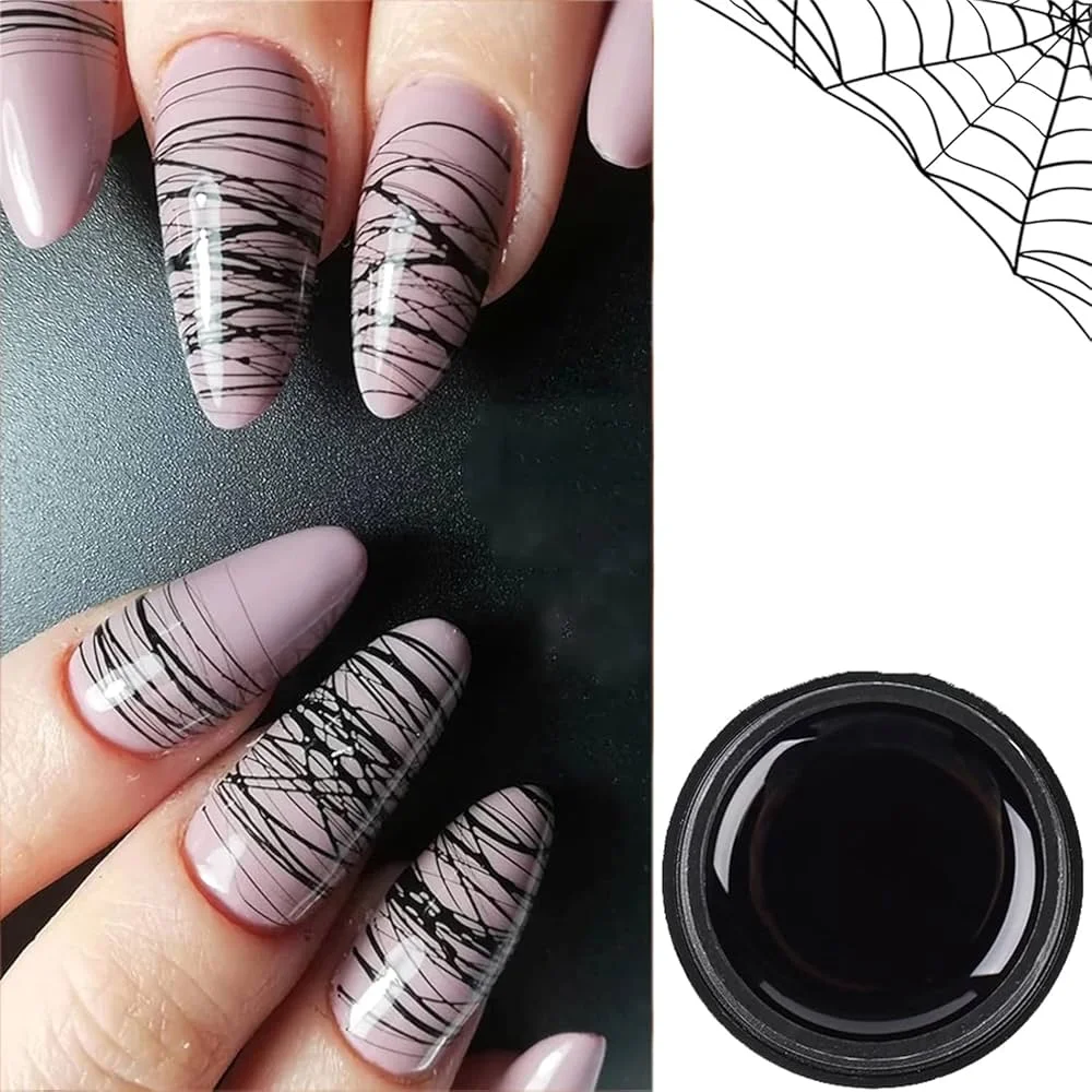 Texturizada com Spider Gel Branco: Design Inovador - detalhe