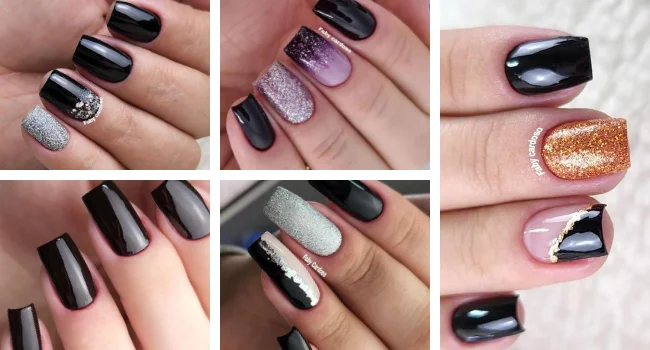 Unhas Pretas com Efeito Ombré: Do Preto ao Cinza com Elegância - ideia