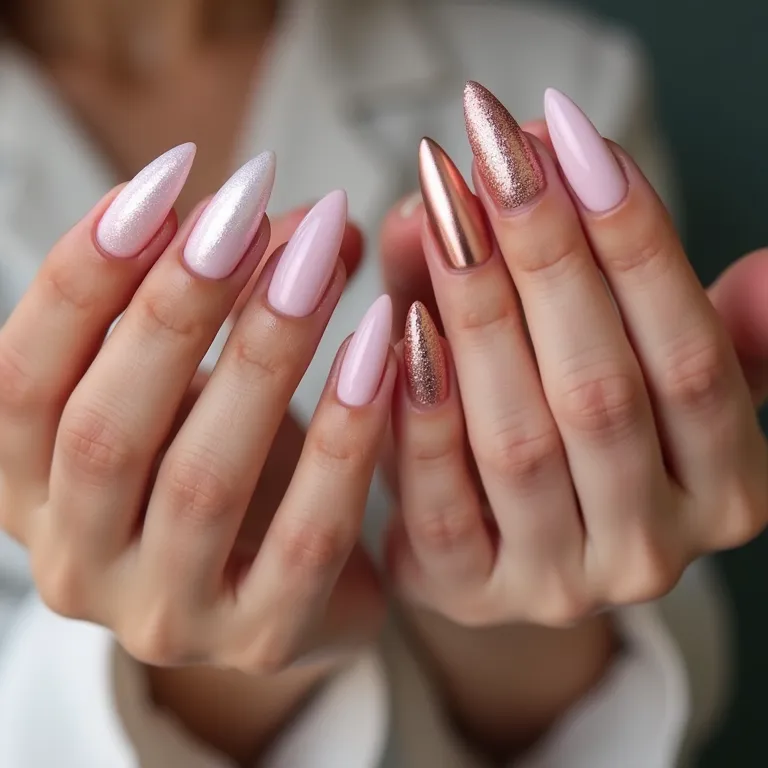 Unhas Decoradas com Micro Pérolas: Glamour Minimalista - inspiração