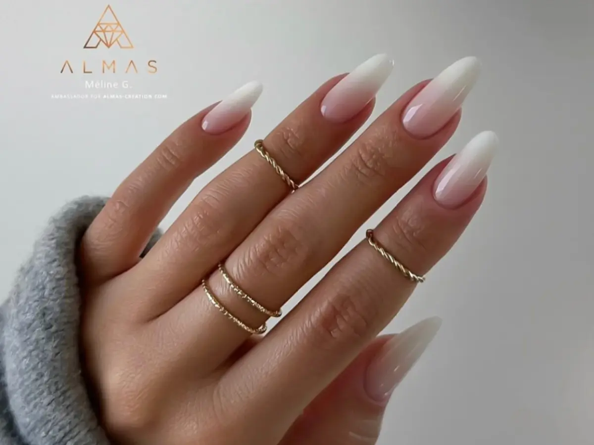 Efeito Ombré do Nude ao Branco Cintilante - inspiração