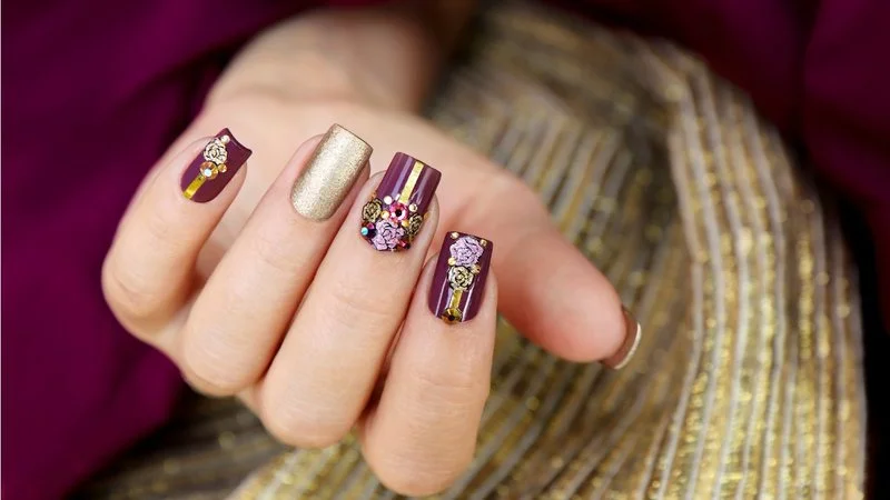 Decoração com adesivos + finalização em gel - inspiração