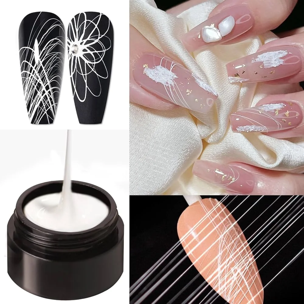 Texturizada com Spider Gel Branco: Design Inovador - ideia