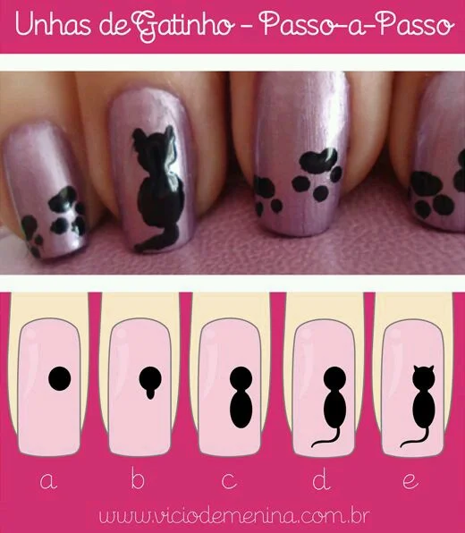 Unha de Gatinho com Olhinhos e Bigodes: Charme e Fofura em Cada Detalhe - inspiração