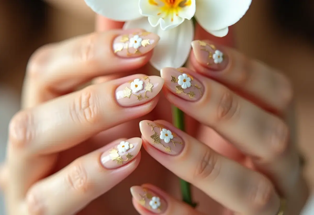 Unhas Decoradas com Flores Delicadas: Romantismo em Detalhes - ideia