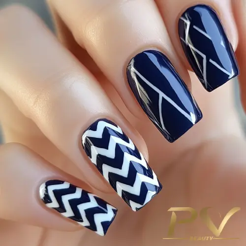 Filho Único Azul Vibrante: Destaque e Personalidade em Uma Só Unha - ideia