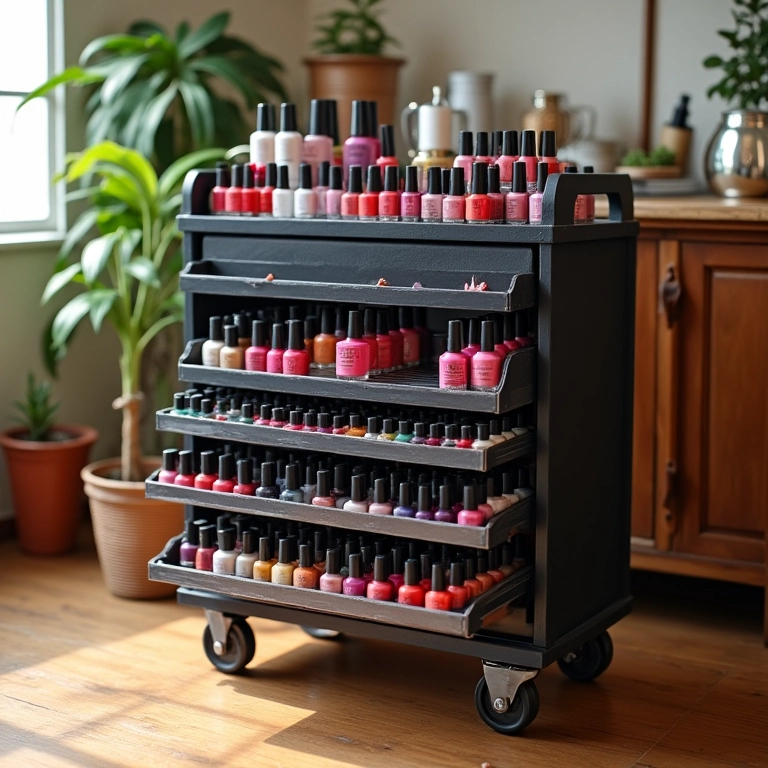 Porta-Esmalte Suspenso com Macramê Moderno - ideia