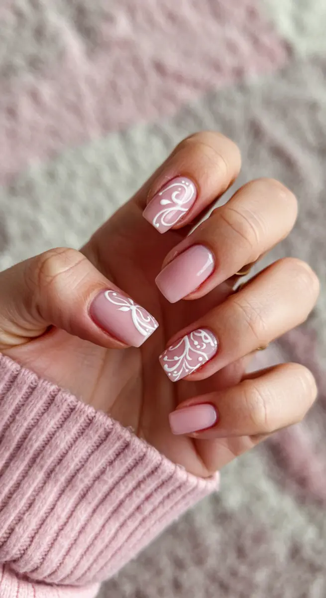 Geometria Moderna em Tons Pastel de Rosa e Branco - ideia