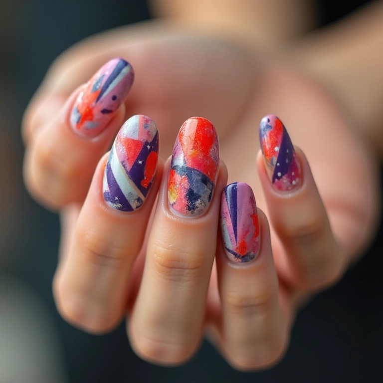 Unhas Decoradas com Desenhos Geométricos - inspiração