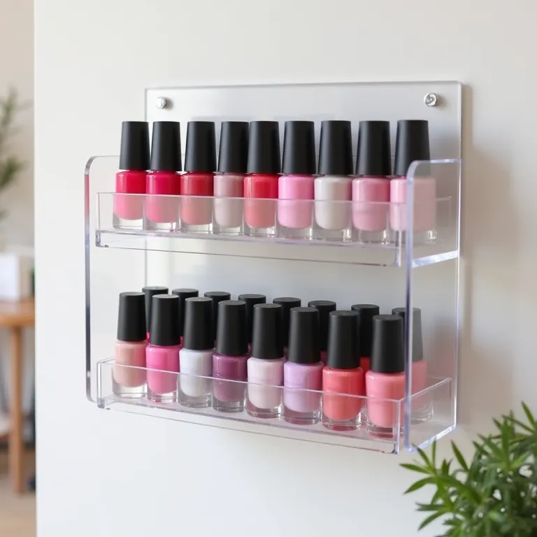 Simplicidade Sofisticada: Porta-Esmalte com Acrílico Transparente - inspiração
