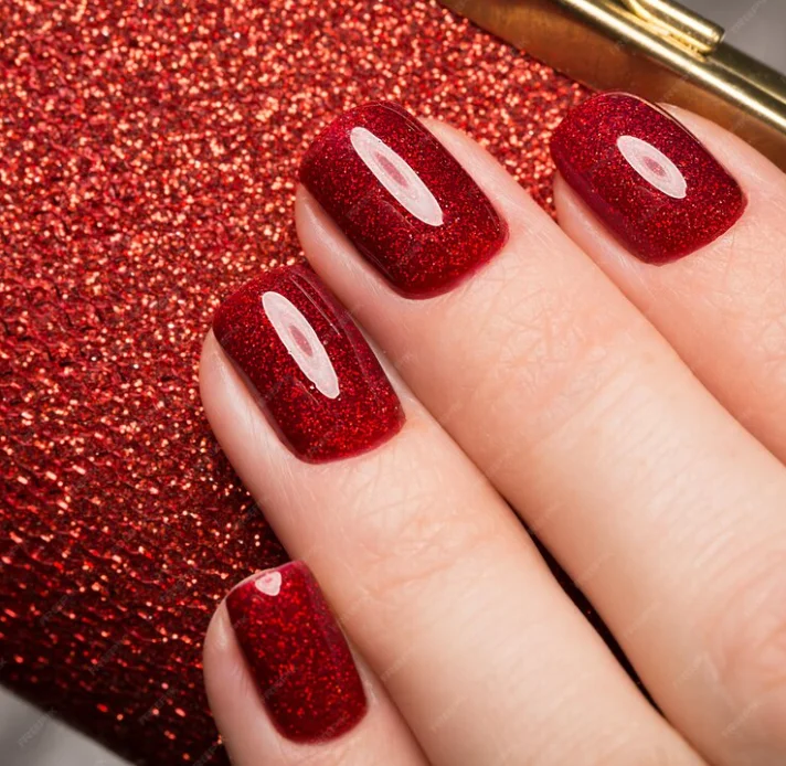 Vermelho Cereja com Glitter Furta-Cor - ideia