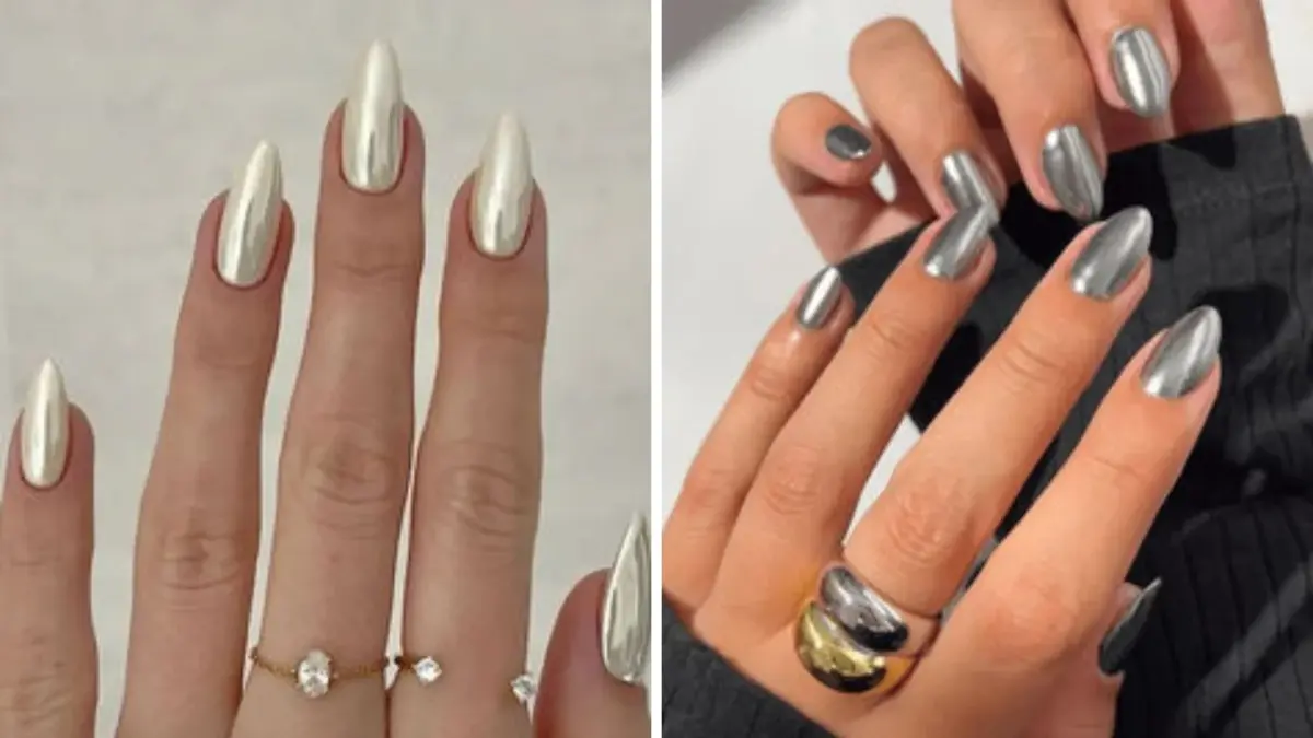Unhas de Gel com Efeito Cromado: Um Espelho nas Suas Mãos - inspiração