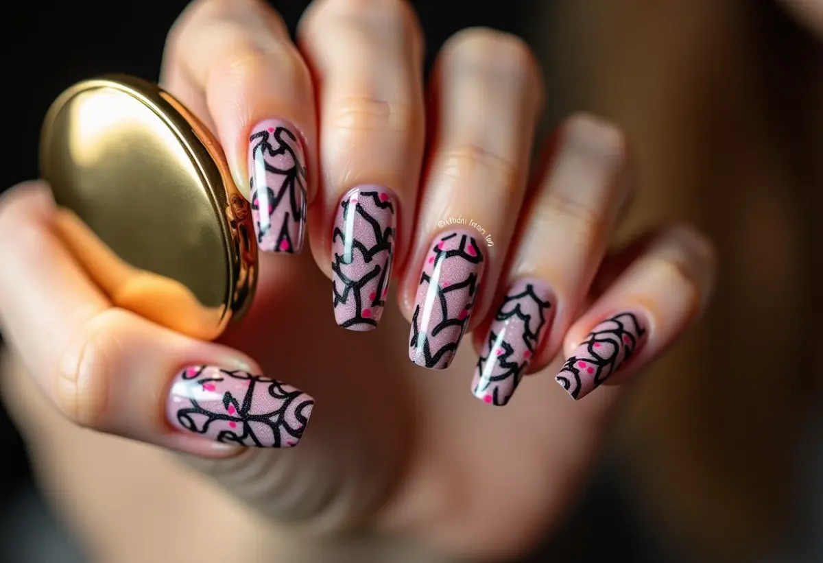 Geometria Divertida: Formas e Cores para Unhas Modernas - detalhe