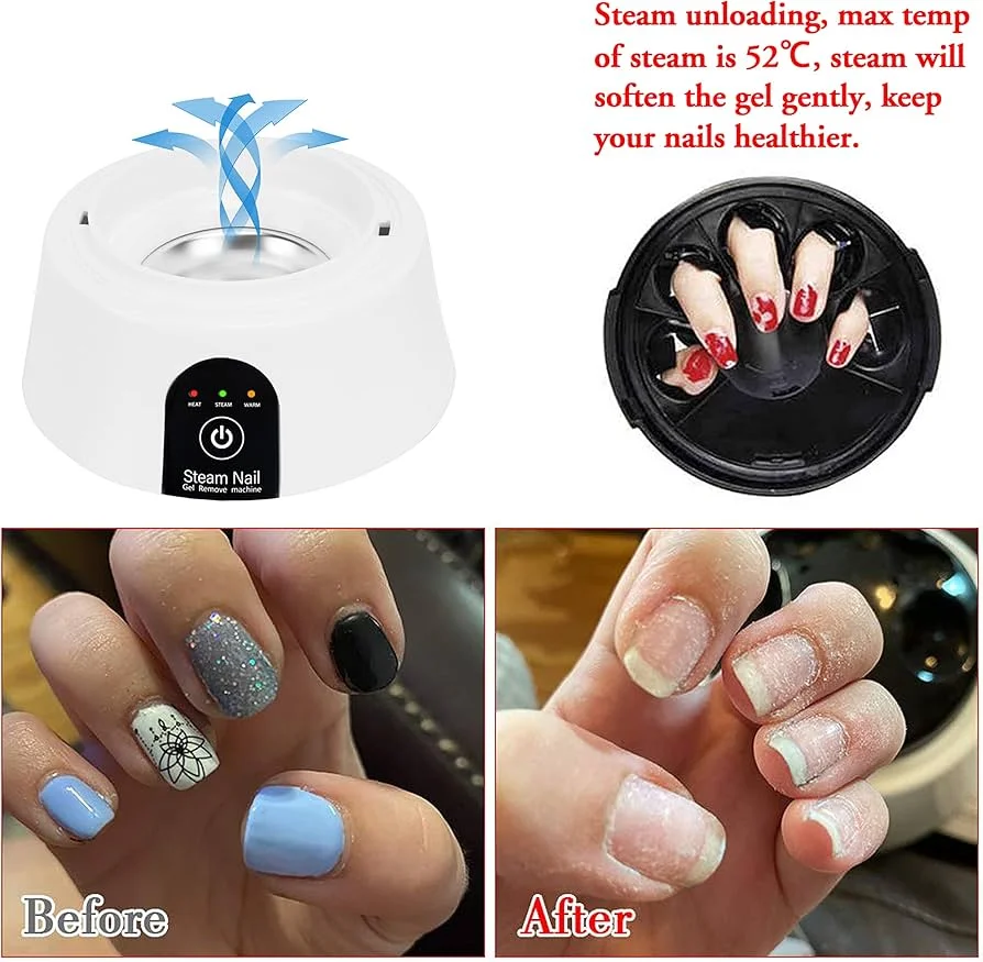 Com Aquecedor de Unhas Portátil: Calor Uniforme Para Facilitar a Remoção! - ideia