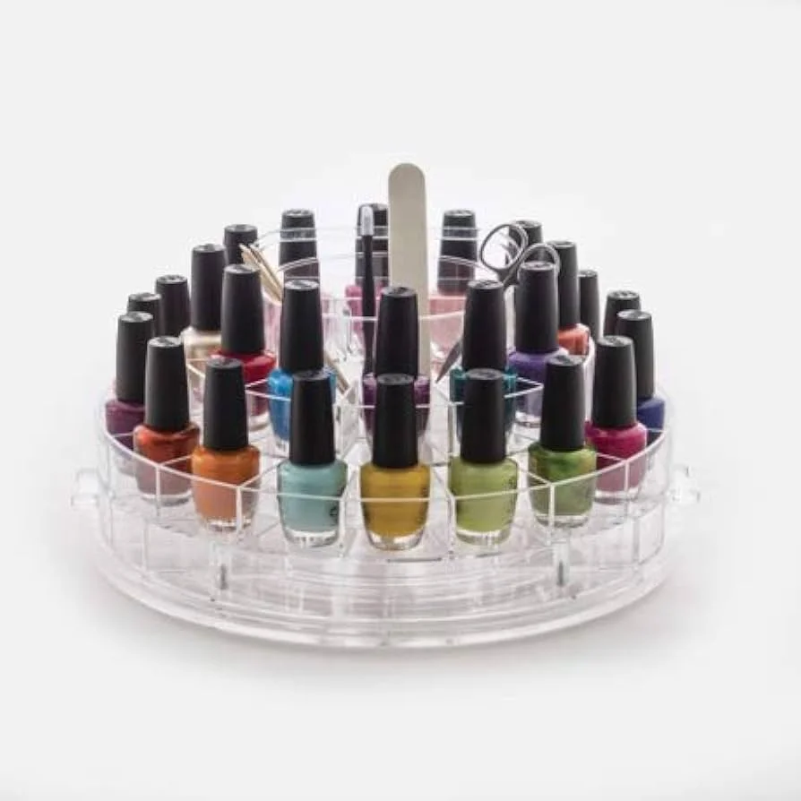 Simplicidade Sofisticada: Porta-Esmalte com Acrílico Transparente - detalhe