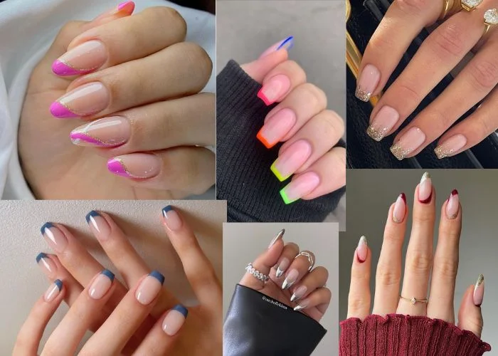Unhas Decoradas com Francesinha Assimétrica - detalhe