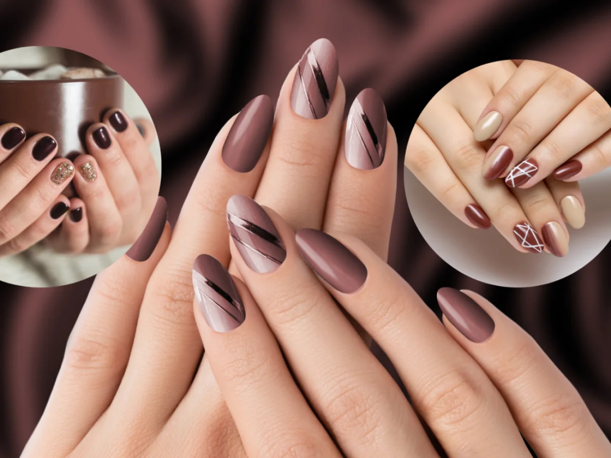Unhas Coffee Nails Degradê: Aconchego em Cada Tom - detalhe