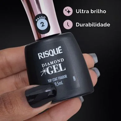 Ombré Radiante com Top Coat que Não Craquela - detalhe