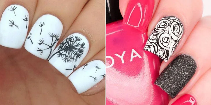 Unhas Decoradas com Carimbo - ideia