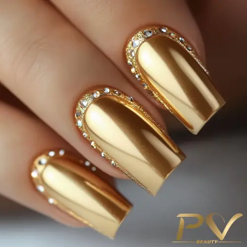 Francesinha Invertida com Detalhe Dourado: Um Toque de Luxo e Originalidade - detalhe