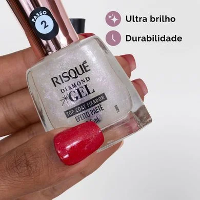 Ombré Radiante com Top Coat que Não Craquela - ideia