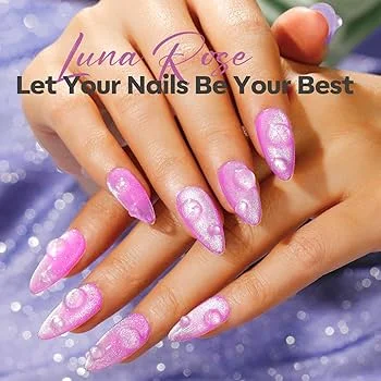 Unhas de Vidro Quebrado: Brilho Iridescente - ideia