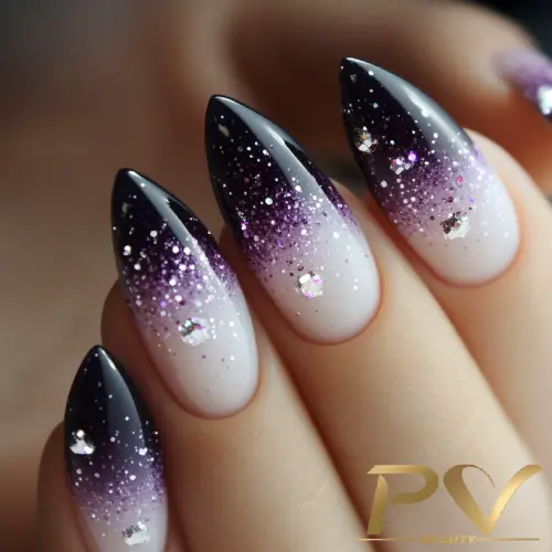 Ombré com Roxo Metalizado: mistério e glamour! - inspiração