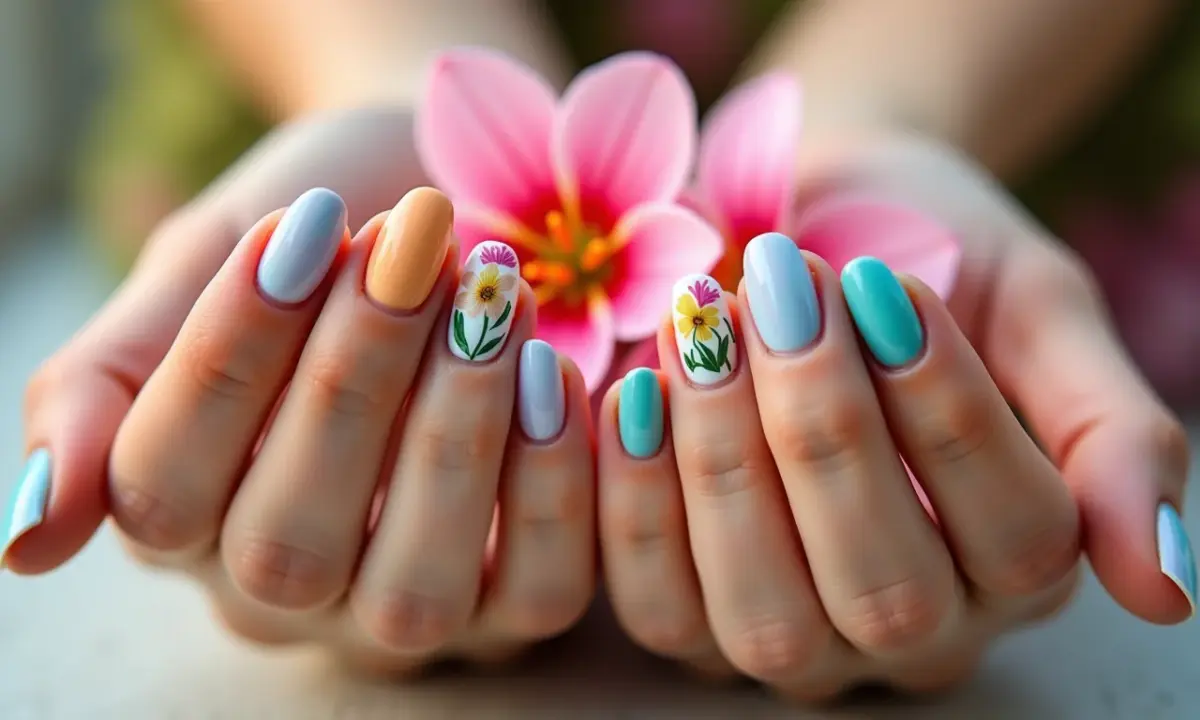 Estilo Floral Minimalista: A Beleza da Natureza nas Suas Unhas - inspiração