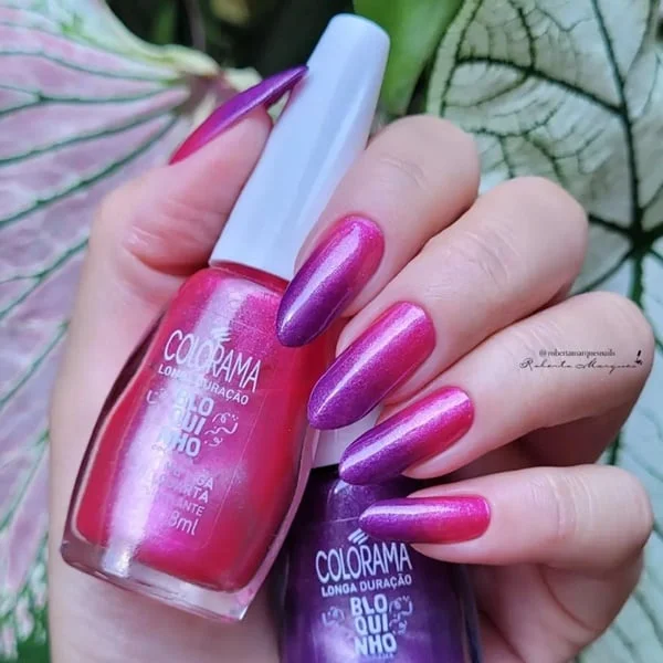 Unhas ombré com finalização selada: Transição de cores impecável - detalhe